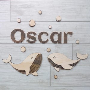 Ocean Name Sign, Whale nursery decor, Ocean themed nursery