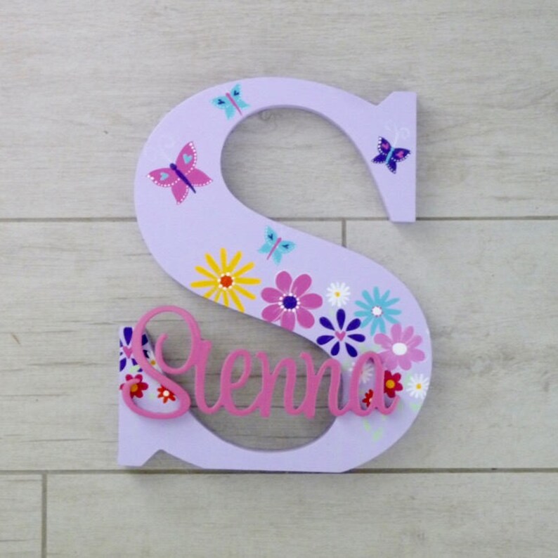 Wood Letters Nursery Wall Letters Kids Door Signwooden Etsy