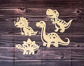 Dinosaur Nursery Wall Art, Wooden Dino Decor