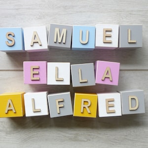 Baby name blocks, Personalised wooden blocks, Name blocks for nursery, Personalised baby gift, Wooden blocks with letters, Baby blocks