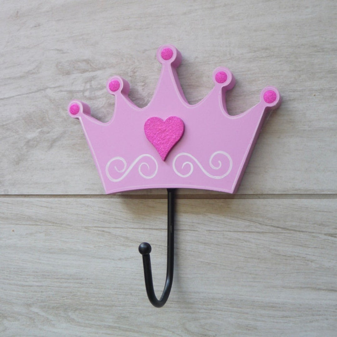 Princess Crown Nursery Wall Hooks, Princess Nursery Wall Decor, Wall