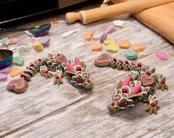 3D-gedruckter Zucker-Cookie-Drache: Gelenkige Valentinstags-Figur