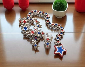 Drago di biscotti articolato stampato in 3D: decorazione americana per il 4 luglio