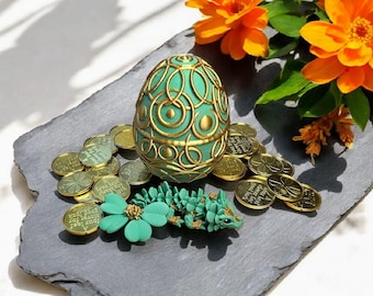 3D Gedruckter Gelenk-Drache: Grün & Gold St. Patrick&#39;s Day Dekor