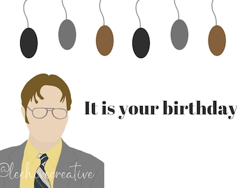 BUY 1 GET 1 FREE Printable Birthday Card Instant Download Dwight ...