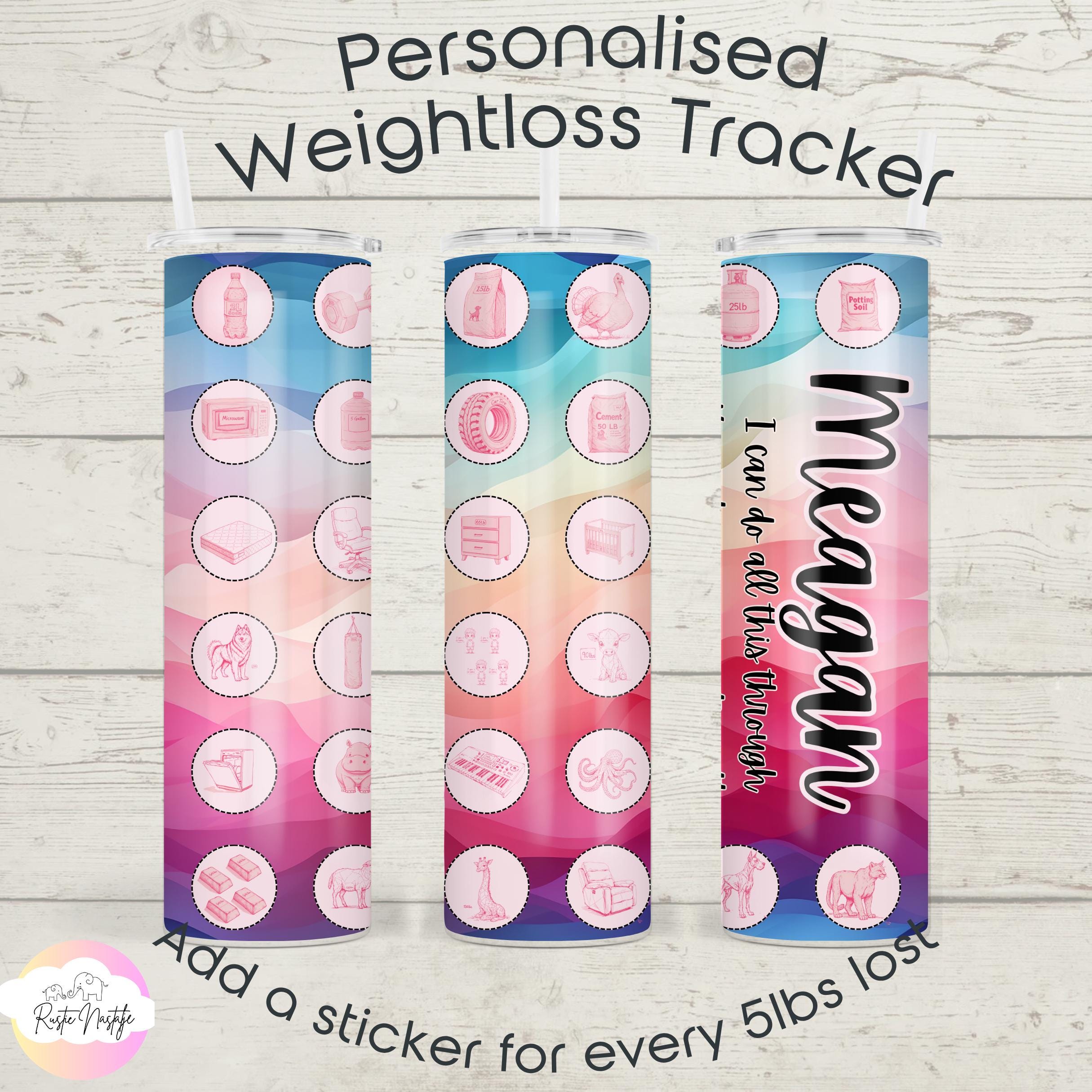 Personalized Weight Loss Tracker Tumbler: Motivational Fitness Gift (30 oz)