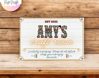 Custom Craft Room Metal Sign: Vintage-Inspired Personalized Decor