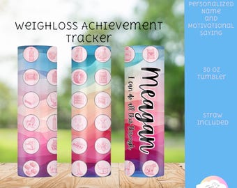 Weight Loss Tracker Tumbler: Personalized 30oz Stainless Steel Tumbler