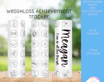Weight Loss Tracker Tumbler: Personalized 30oz Stainless Steel Hydration Tumbler
