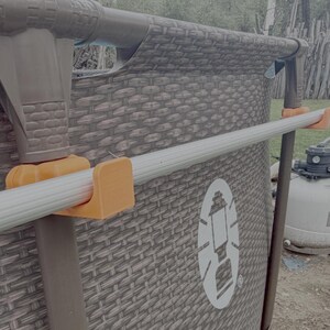 Coleman Power Steel Pool Pole Hooks, Clam-Shell Mounts, Rust-Proof Stainless Steel Hardware