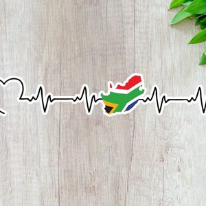 Bumpersticker hartslag auto Zuid-Afrika. Waterdicht en uv-bestendig, vervaagt niet! Mooie SAFFA autosticker.