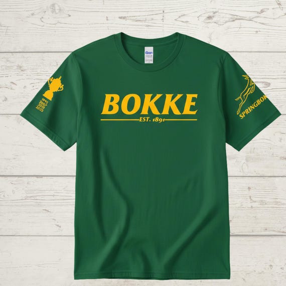 Bokke Rugby T-Shirt, South Africa Springboks, Heritage Supporter Tee