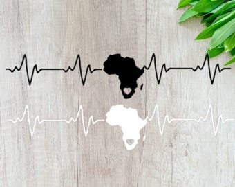 Vinilo adhesivo para coche con latido de África: pegatina con la silueta de Sudáfrica.