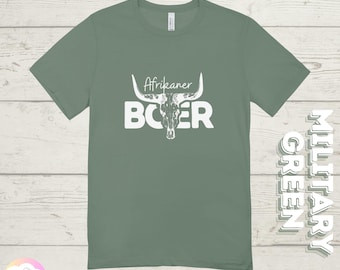 Camiseta afrikáner bóer: gráfico de calavera de toro de herencia sudafricana
