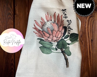 Protea Tea Towel: South African Floral Kitchen Linens