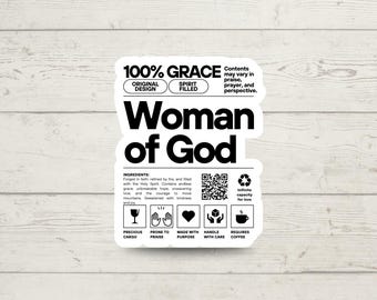Woman of God Vinyl Sticker | Christian Faith, Spiritual Ingredients