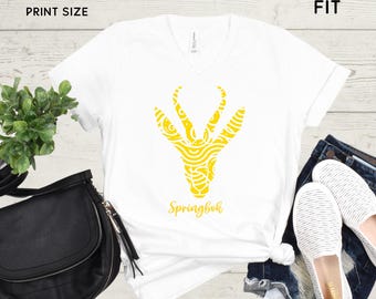 Springbok V-ringad t-shirt för dam: Sydafrikansk rugbyfantröja