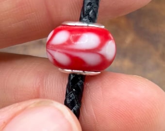 Sterling Silver & Millefiori Spacer Bead// 925 Sterling Silver 14mm Pandora Style Bead//