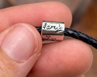 Sterling Silver “Family” Spacer Bead// 925 Sterling Silver 10mm Pandora Style Bead//