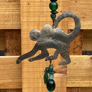 Vintage Momma Monkey Bell Chime~Handmade Garden Art