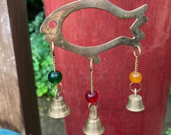 Little Brass Bells- Fish- boho garden art