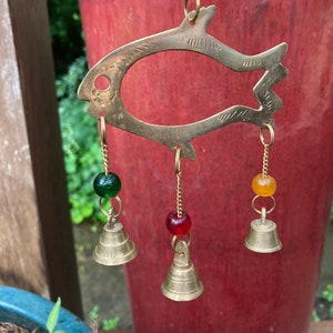 Little Brass Bells- Fish- boho garden art