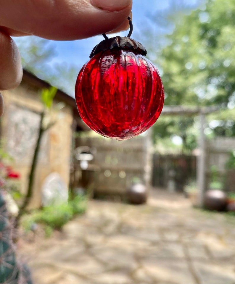 Set of 12 Colorful Glass Ornaments Boho Rainbow Ornaments image 3