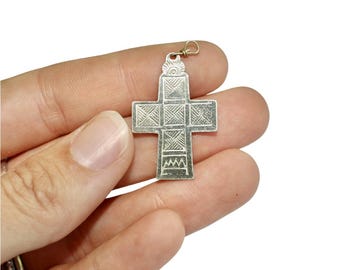 10 piezas - Dijes de cruz de plata - Juego de colgantes de metal únicos para joyería y artesanía