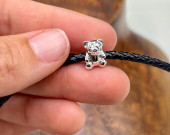 Sterling Silver “Teddy Bear” Spacer Bead// 925 Sterling Silver 10mm Pandora Style Bead//