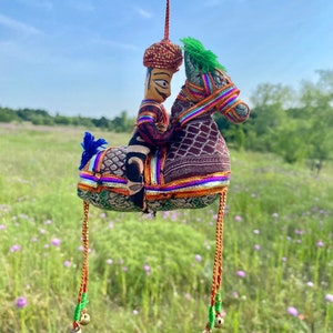 Embroidered Oriental Rider Toy ~Handmade Indian Ornament