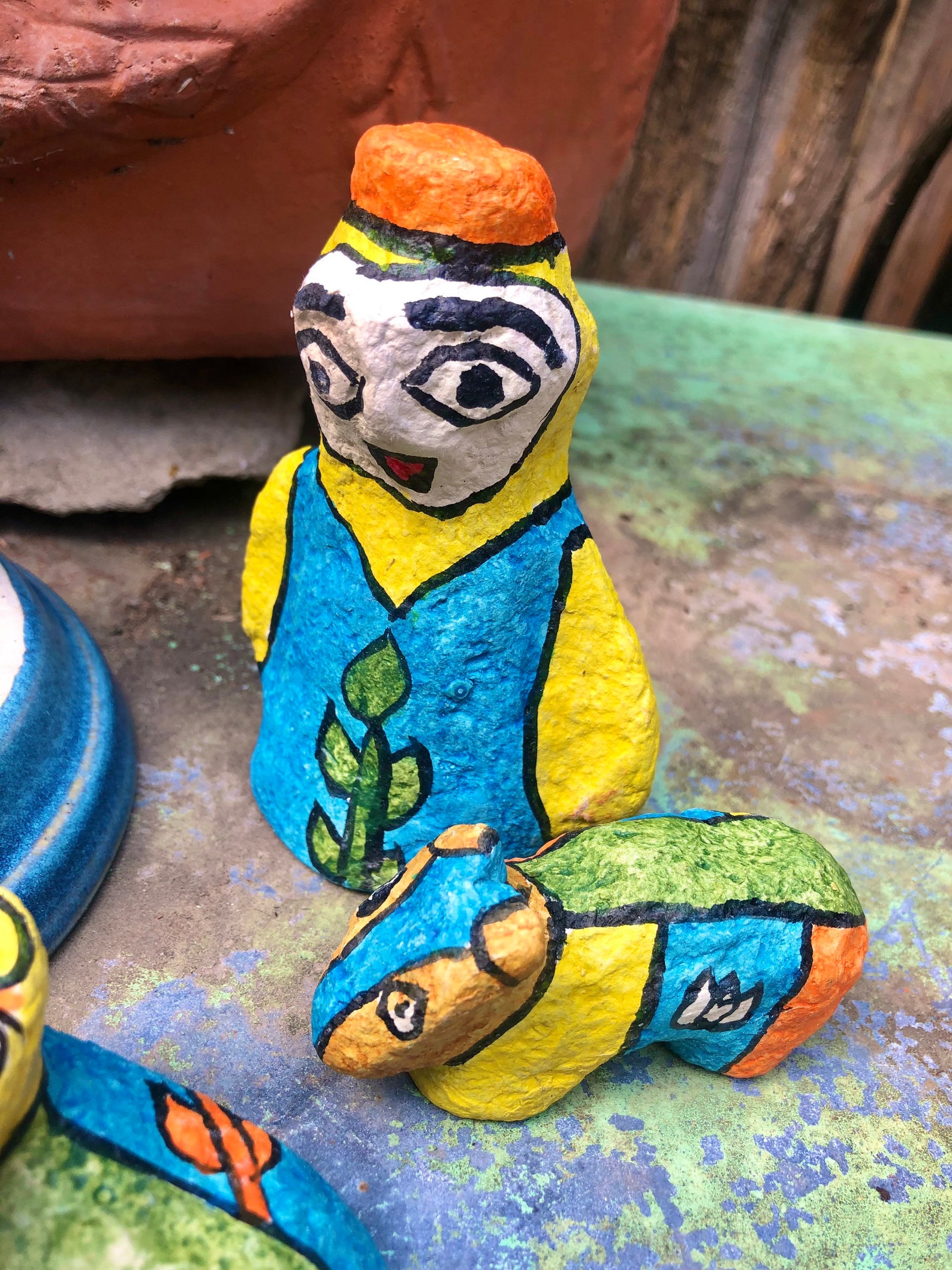 Funky Nativity Scene Vintage Folk Art Nativity Set Etsy