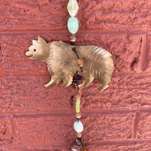 Vintage Small Bear Bell Chime~Handmade Garden Art