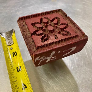 Batik-drukblok - stempel met organisch patroon - ONE OF A SOORT - prachtige, handgemaakte houten stempel voor textieldruk, aardewerk, eclectisch decor, kunst