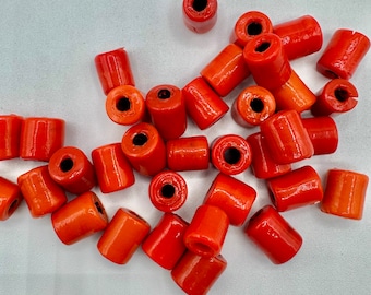 50 pcs~Handmade Orange Beads- Glass Beads~DIY jewelry/art supplies~