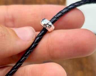 Sterling Silver Hammered Spacer Bead// 925 Sterling Silver 10mm Pandora Style Bead//
