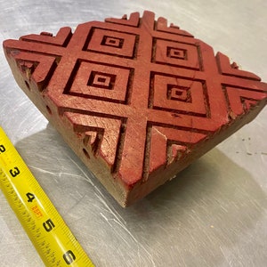 Batik-drukblok - stempel met organisch patroon - ONE OF A SOORT - prachtige, handgemaakte houten stempel voor textieldruk, aardewerk, eclectisch decor, kunst