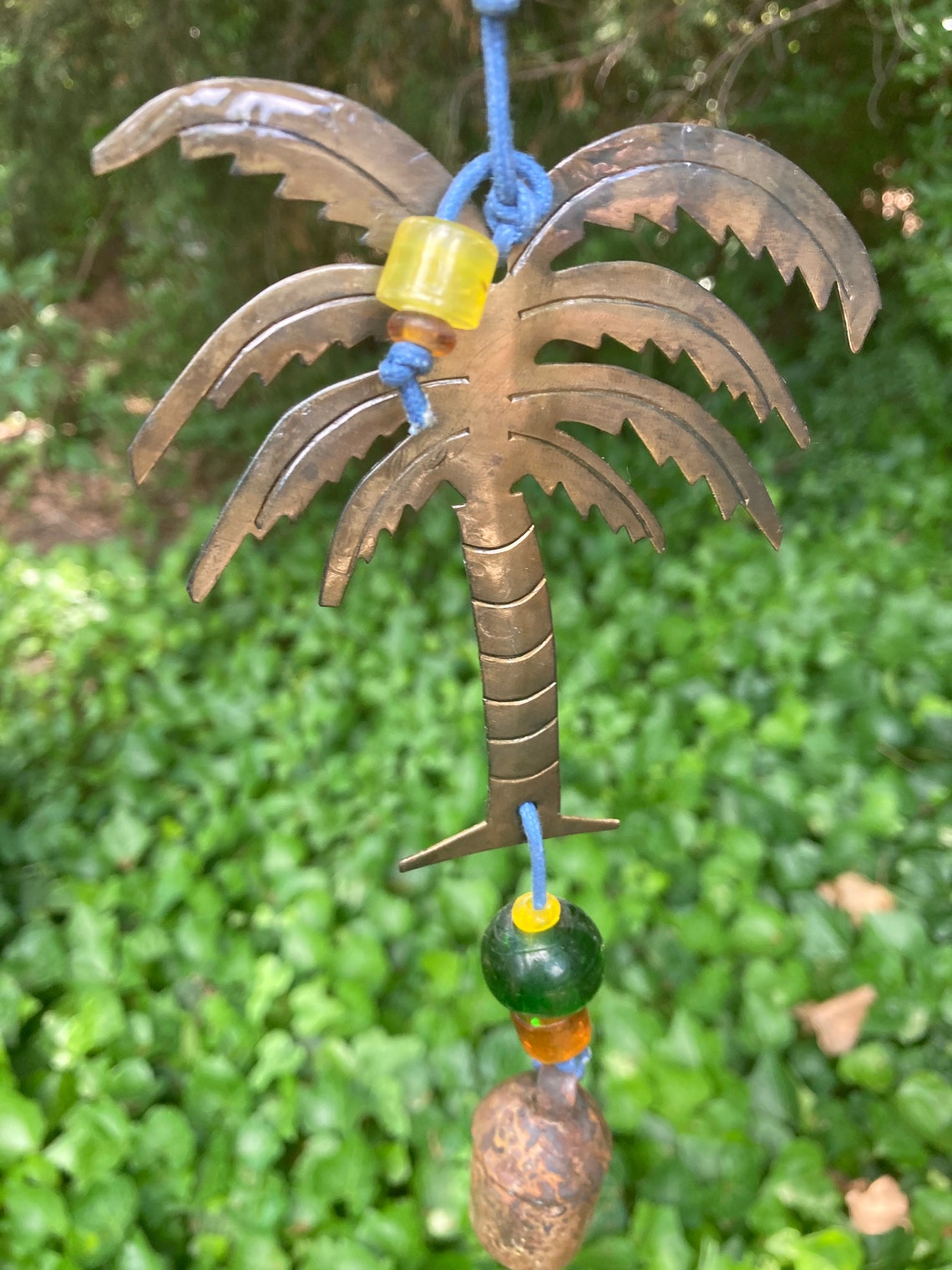 Vintage Palm Tree Bell Chime Handmade Garden Art Etsy