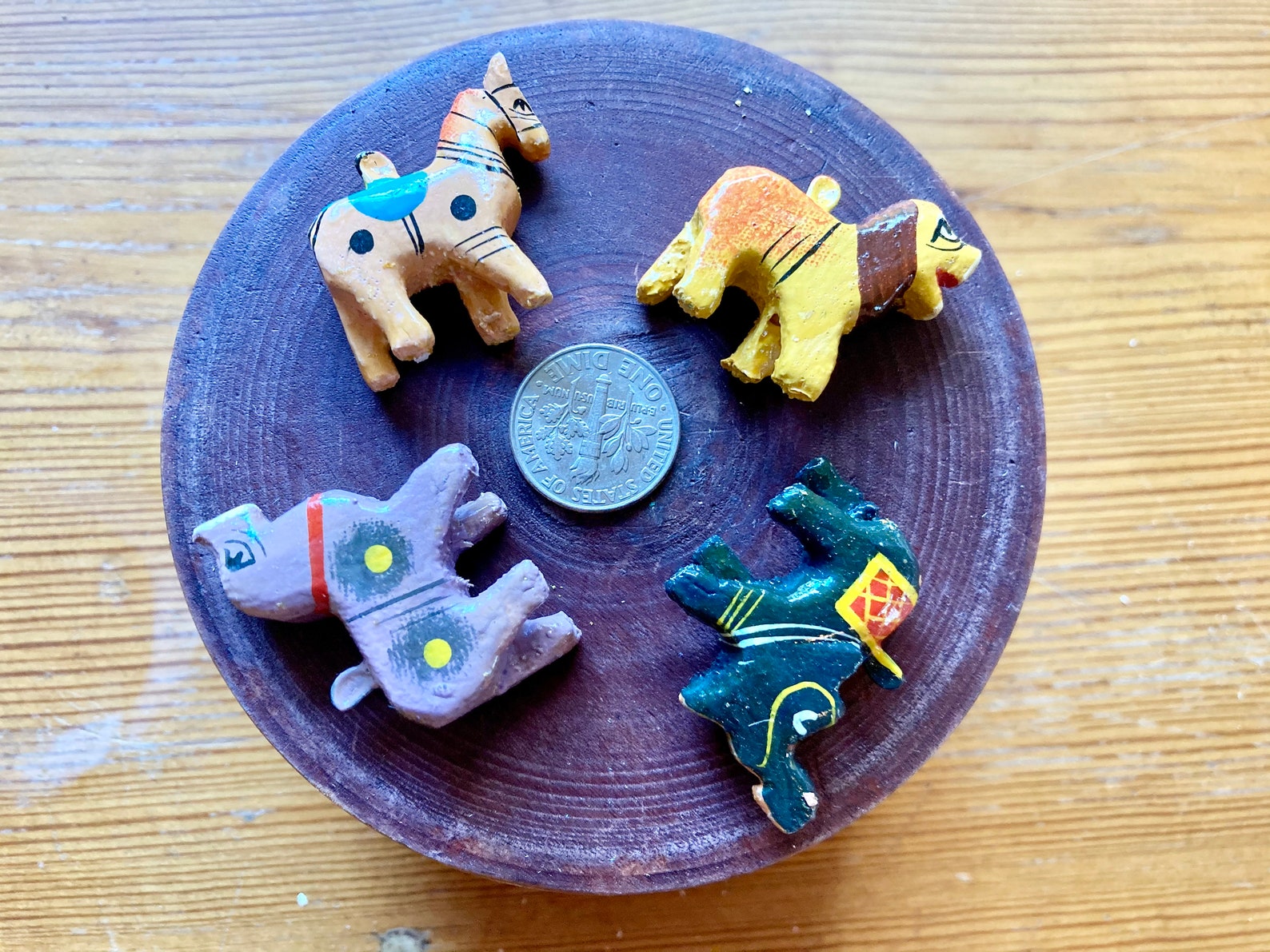 Set of 12 Small Wooden Animal Figurines Hand Carved & Etsy