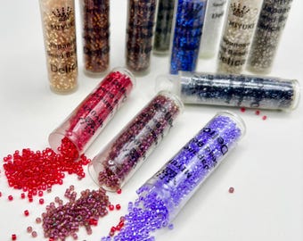 Set of 12 Japanese Delica Beads// Tiny, Beautiful, Metallic Miyuki Seed Beads for jewelry making and crafting// size 11/0