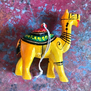 Set of 6 Vintage Hand Carved & Painted Animal Ornaments from India image 5