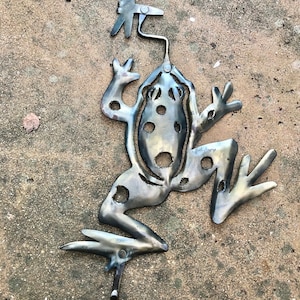 Vintage Frog Hook- Metal hook for hats, towels, jewelry etc.
