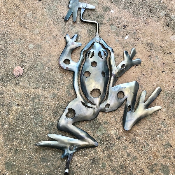 Vintage Frog Hook- Metal hook for hats, towels, jewelry etc.