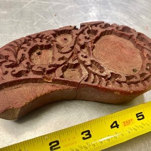 Batik-drukblok - stempel met organisch patroon - ONE OF A SOORT - prachtige, handgemaakte houten stempel voor textieldruk, aardewerk, eclectisch decor, kunst