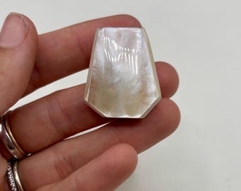 Luminous Mother of Pearl Pendant// Large shell pendant for jewelry making