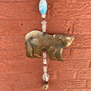 Vintage Kodiak Bear Bell Chime~Handmade Garden Art