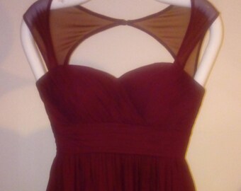 Burgundy Sweet Heart Strapless Gown Dress sz. 12