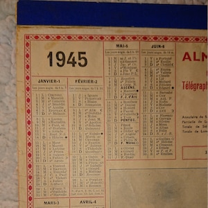 1945s PARIS ALMANACH Des Postes Telegraphes et Telephones