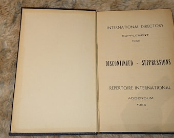 1951er INTERNATIONALES VERZEICHNIS 1951-1952 NACHTRAG 1955