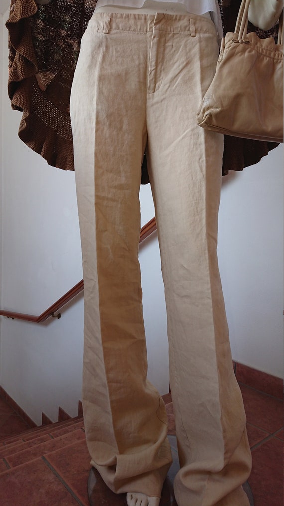RALPH LAUREN high waisted linen trousers.