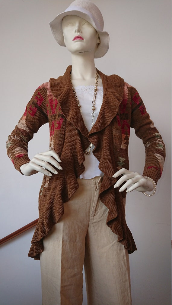 RALPH LAUREN Vintage Cardigan Aztec country hand k